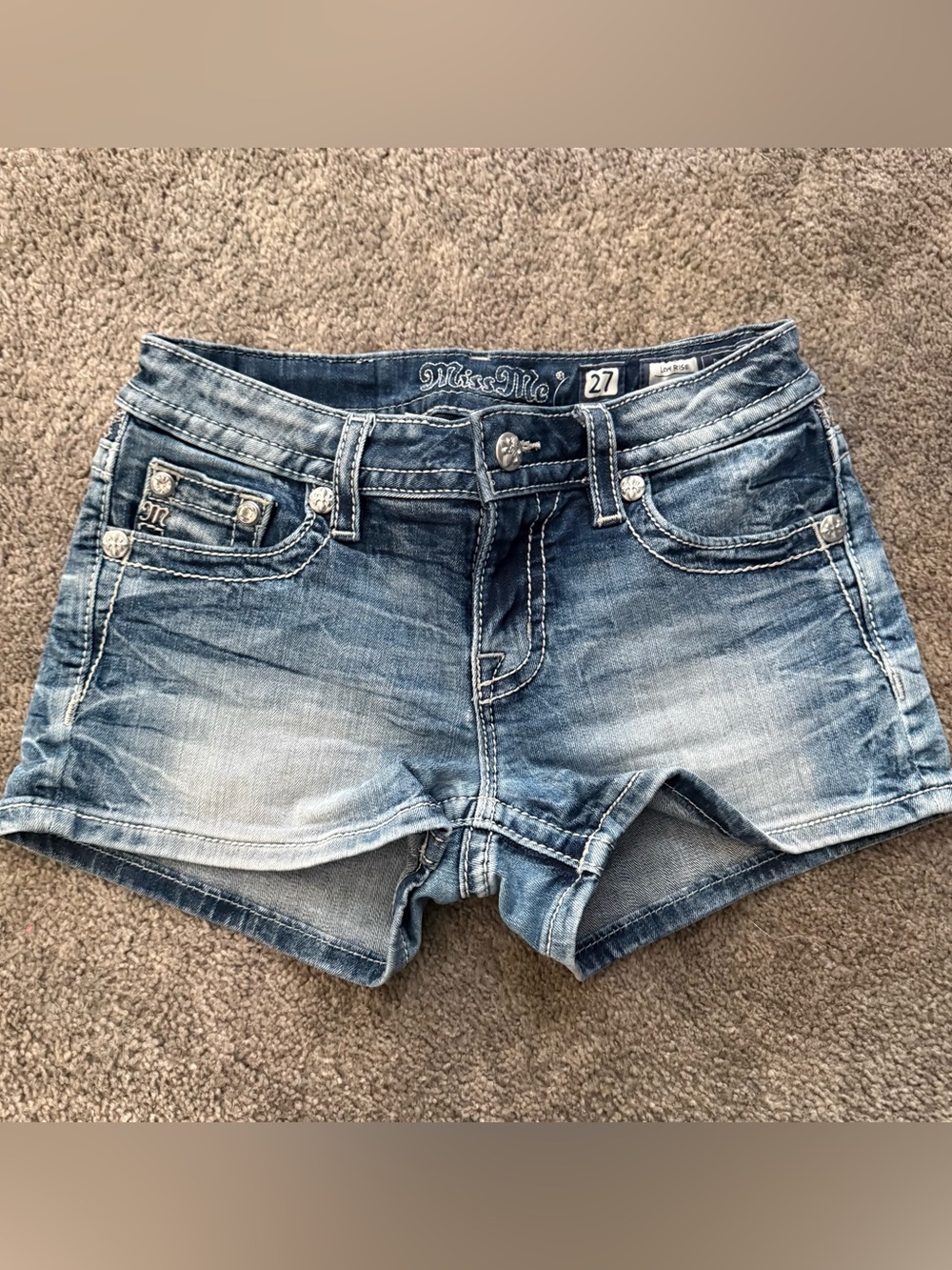 Y2K Miss Me Denim Jean shorts size 27
